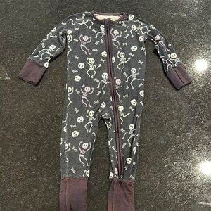 Kids Skeleton Dance Print One Piece Pajama